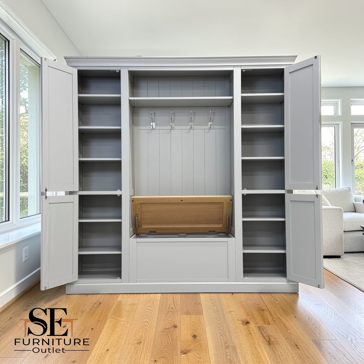 Solid Wood Frames Bootility Unit, Chester Dove Grey Range RRP £1600