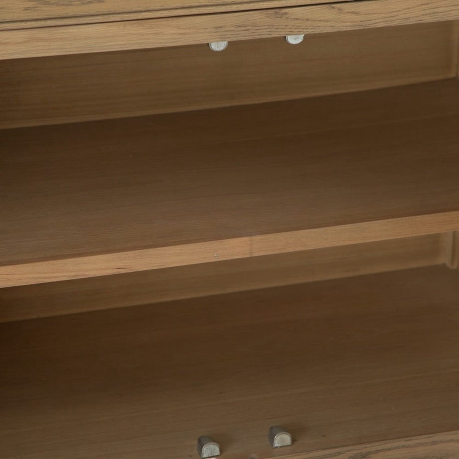 Smoked Oak 4-Door Sideboard with Chunky Oak Tops and Rounded Corners