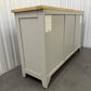 White Wax Finished Oak Top & Grey Painted Winerack Sideboard RRP £599