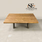 Natural Solid Oak & Metal Legs, 8 Seater Live Edge Dining Table, From Oak Furnitureland RRP £999