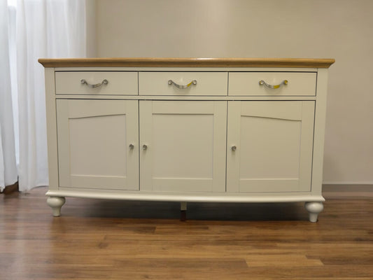 Bentleys Pale Oak Top & Painted Bow Fronted Sideboard RRP £1199