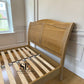 Whitewashed Finish Solid Oak & Oak Veneer King Size Sleigh Bed