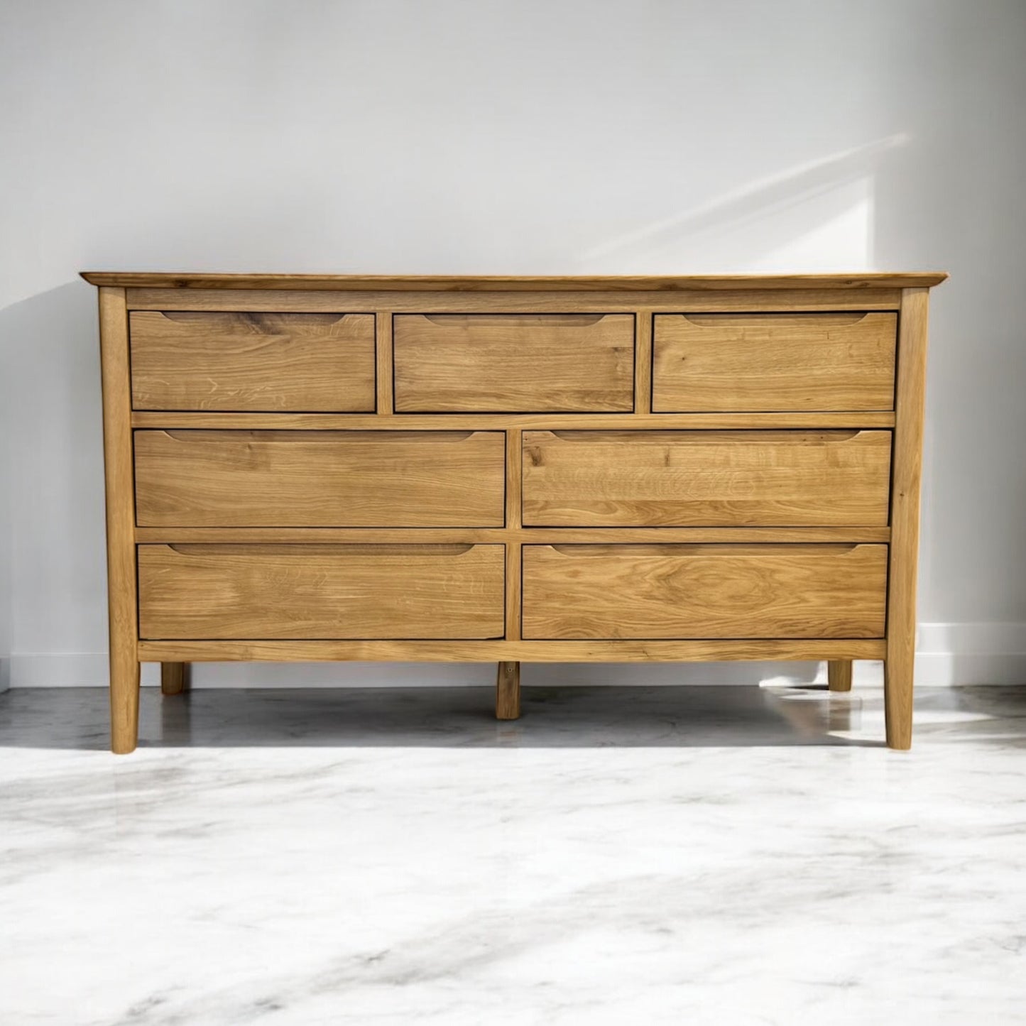 Natural Solid Oak 7 Drawer Chest, Copenhagen Range From Oak Furnitureland RRP £679