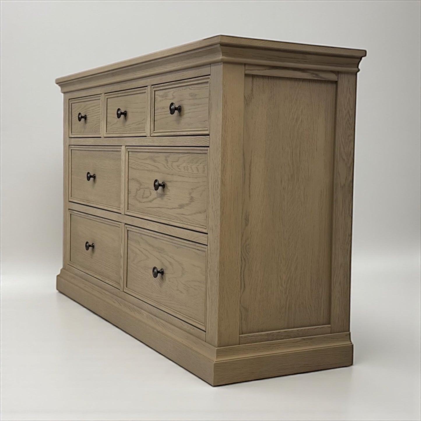Weathered Oak 7 Drawer Chest, Burleigh Range From Oak Furnitureland RRP £759
