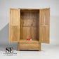 Natural Solid Oak Double Wardrobe Romsey Range From Oak Furnitureland RRP £939