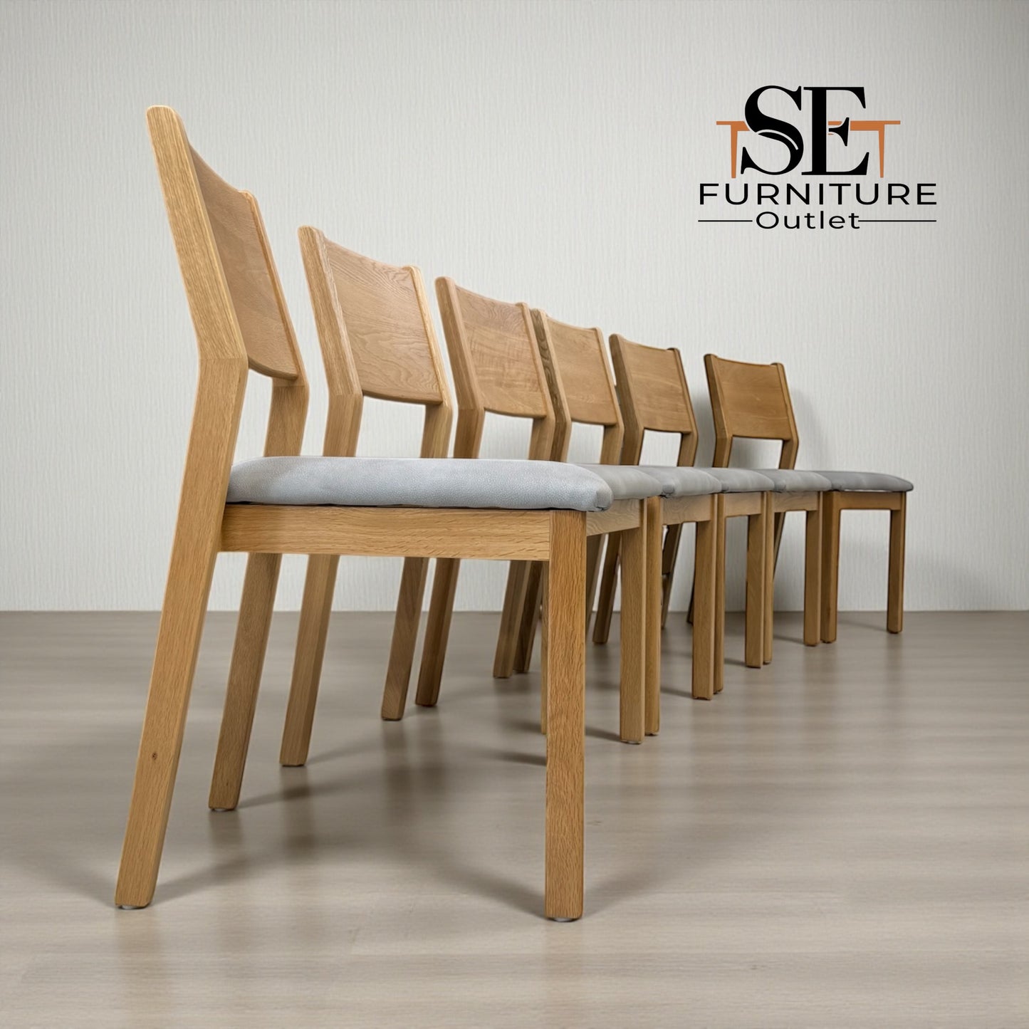 Set of 6 Natural Oak Dining Chairs, Ellison Range From Oak Furnitureland RRP £200 Each
