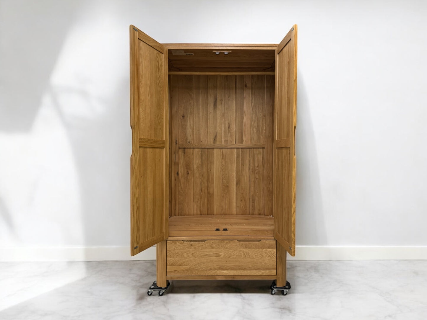 Natural Solid Oak Double Wardrobe Romsey Range From Oak Furnitureland RRP £899