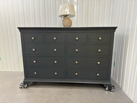 Solid Wood Frame & Dusky Black Painted 10 Drawer  Chest RRP £999