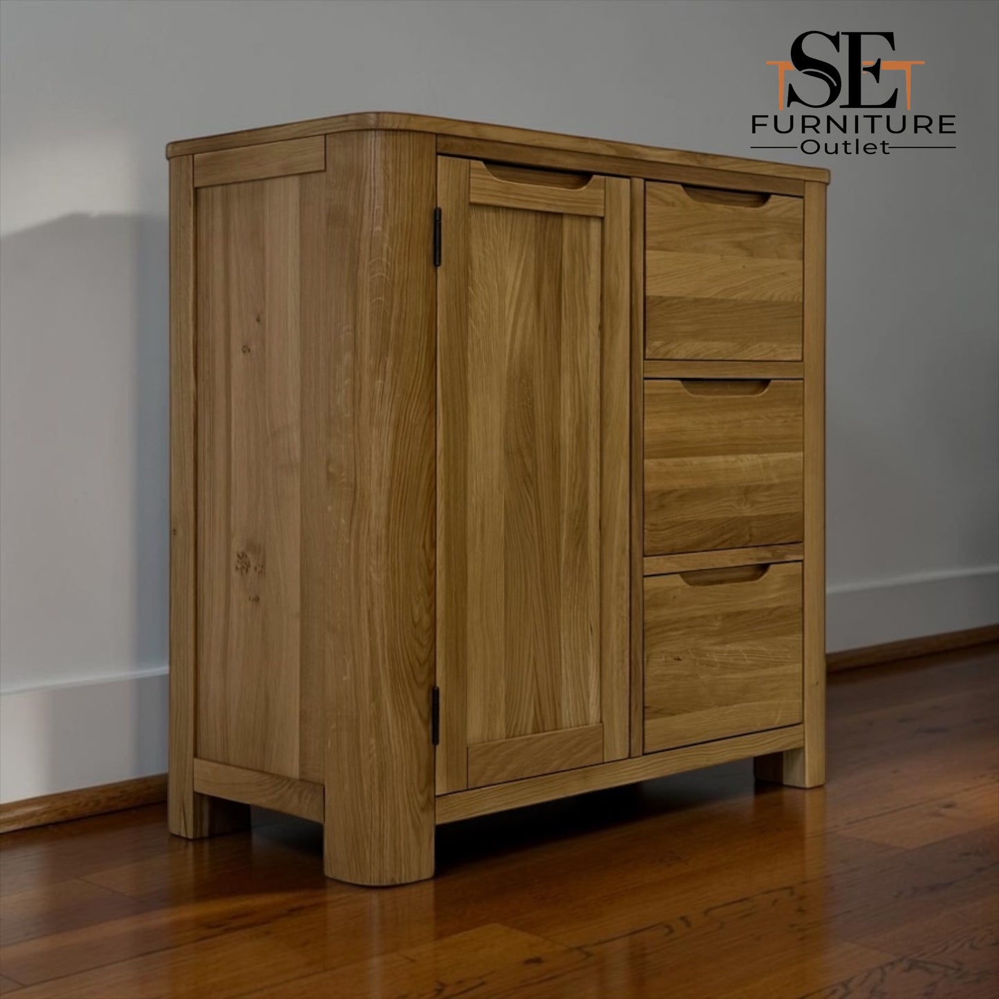 Natural Solid Oak Storage Cabinet Romsey Range, From Oak Furnitureland RRP £499