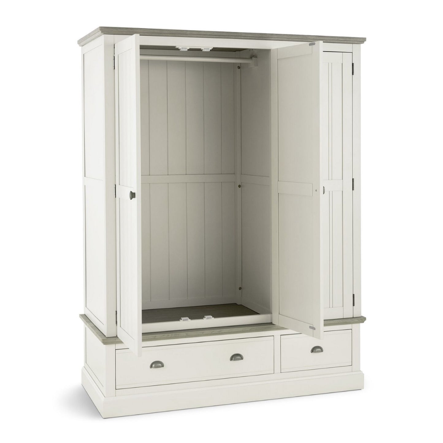 Oak Furnitureland Painted & Ash Top Triple Wardrobe Brompton Range RRP 1449