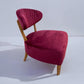 Crimson Velvet Fabric Casual Chair With Solid Oak Frame RRP £589