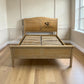 Whitewashed Finish Solid Oak & Oak Veneer King Size Sleigh Bed