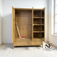 Light Natural Solid Oak Triple Wardrobe with Full-Size Mirror, Newton Range From Oak Furnitureland RRP £1599