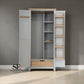 Solid Oak Top & Solid Wood Frames Utility Cupboard from the Chester Dove Grey Range RRP £999