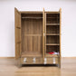 OAK FURNITURELAND LIGHT NATURAL SOLID OAK TRIPLE WARDROBE NEWTON RANGE RRP £1549