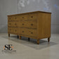 Solid Oak Top & Quality Oak Veneer Base 8 Drawer Wide Chest Elkstone Mellow Oak Range RRP £850