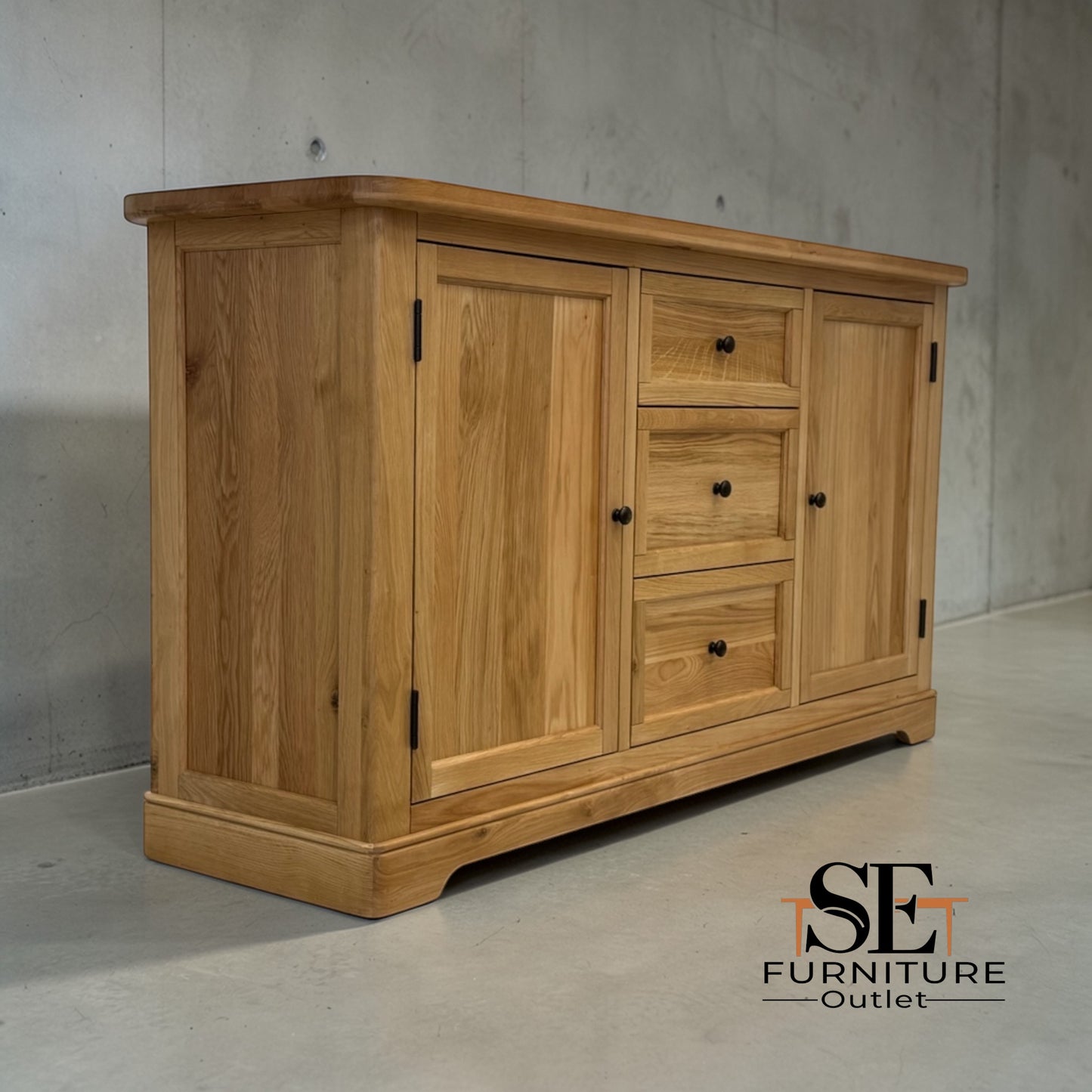 Natural Solid Oak Large Sideboard Brennan Range by Oak Furnitureland, RRP £769