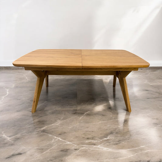 Natural Solid Oak Extending Dining Table, 6 to 10 Seater Bentley Range From Oak Furnitureland RRP £1079