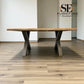 Natural Solid Oak & Metal Legs, 8 Seater Live Edge Dining Table, From Oak Furnitureland RRP £999