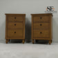 Set of 2 Solid Oak & Oak Veneer 3 Drawer Bedside Tables , Elkstone Mellow Oak Range, RRP £558