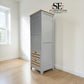 Solid Oak Top & Solid Wood Frames Narrow Larder, Chester Dove Grey RRP £999
