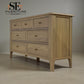 Light Natural Solid Oak 7 Drawer Chest, Newton Range From Oak Furnitureland RRP £679