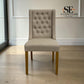 Set of 8 Winged Button Dining Chairs Stone Linen, Foxglove Range RRP £1592