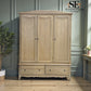 Solid Oak Triple Wardrobe with Limewash Finish, Camille Range RRP £1799