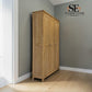 Solid Oak & High-Quality Oak Veneer Whitewashed Finish 3-Door Hallway Cupboard, Inglesham Range RRP £1600