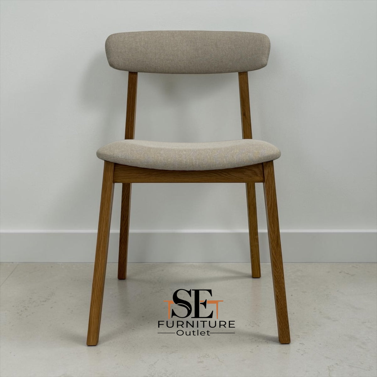 Set of 4 Natural Solid Oak & Upholstered Dining Chairs, Weston Oak Range, RRP £1196