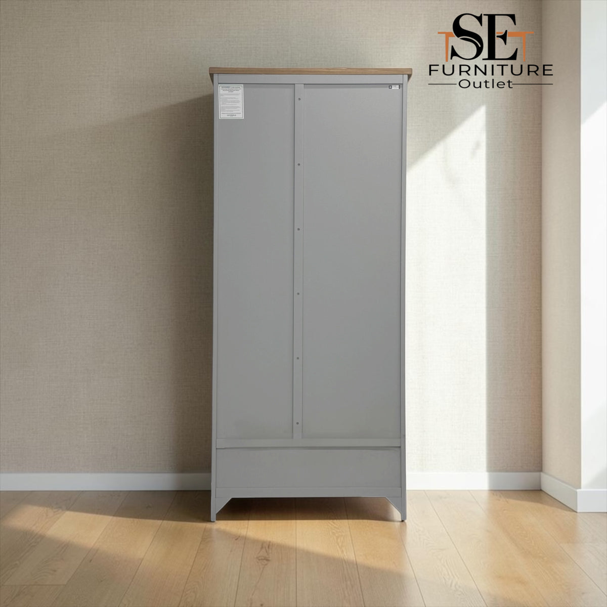 Solid Oak Top & Solid Wood Frames Utility Cupboard from the Chester Dove Grey Range RRP £1099