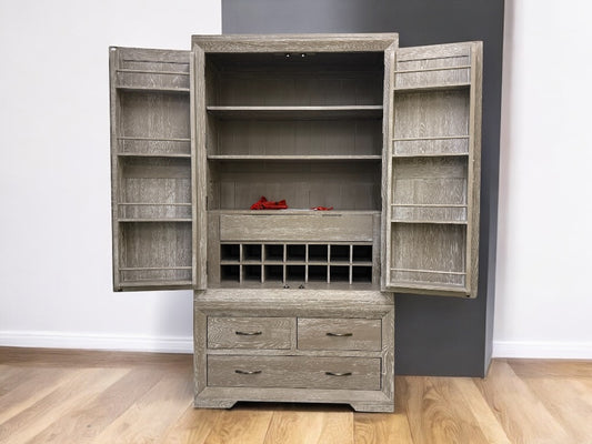 Grey Washed Solid Oak Kitchen Larder, Willow Range From Oak Furnitureland  RRP £1449