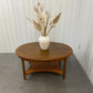 JOHN LEWIS 
HEMINGWAY OVAL COFFEE TABLE MADE WITH MELIA OAK SOLIDS & PIPPY OAK WITH WOVEN CANE SHELF RRP £699