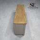 White Wax Finish Oak Top & Solid Wood Frames 8 Drawer Chest, Chester Limestone Range RRP £750