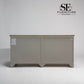 White Wax Finish Oak Top & Solid Wood Frames 8 Drawer Chest, Chester Limestone Range RRP £750