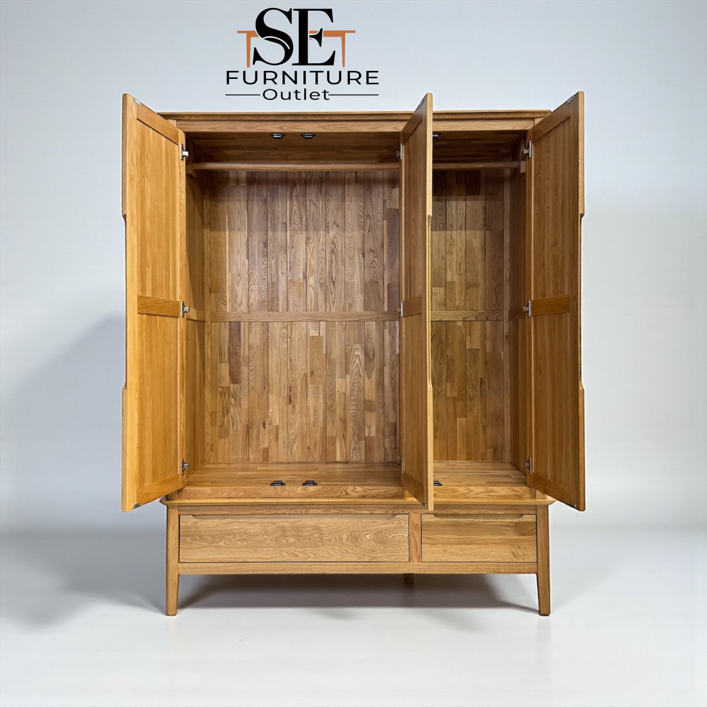 Natural Solid Oak Triple Wardrobe Copenhagen Range From Oak Furnitureland RRP £1559