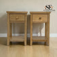 Set of 2 Whitewashed Finish Solid Oak & Oak Veneer 1 Drawer Bedside Tables, Inglesham Range RRP £398