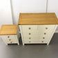 Cotswold Company Oak Top & Cream Painted 5 Drawer Chest & Bedside Table