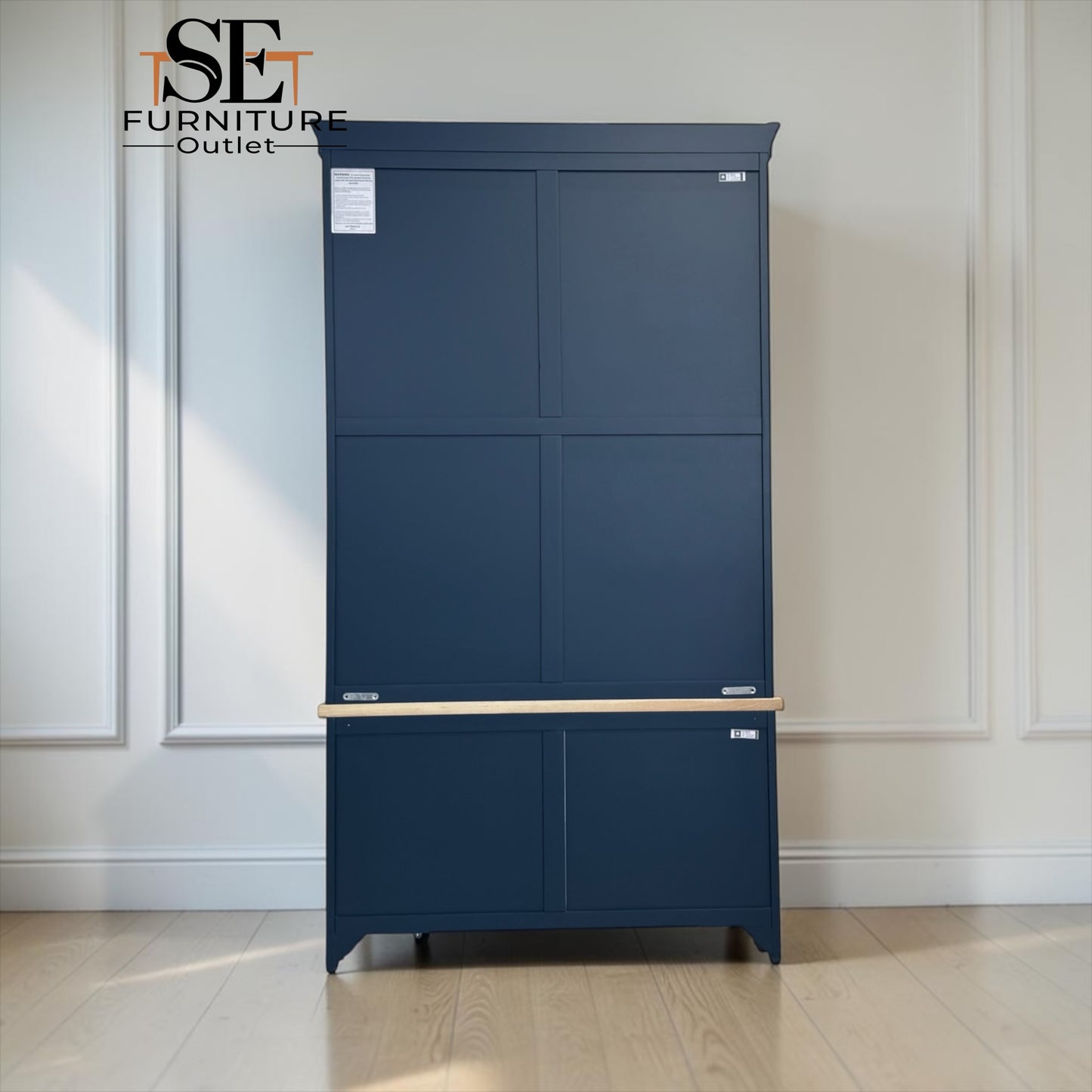 Oak & Solid Wood Frames Double Larder, Chester Midnight Blue Range RRP £1499
