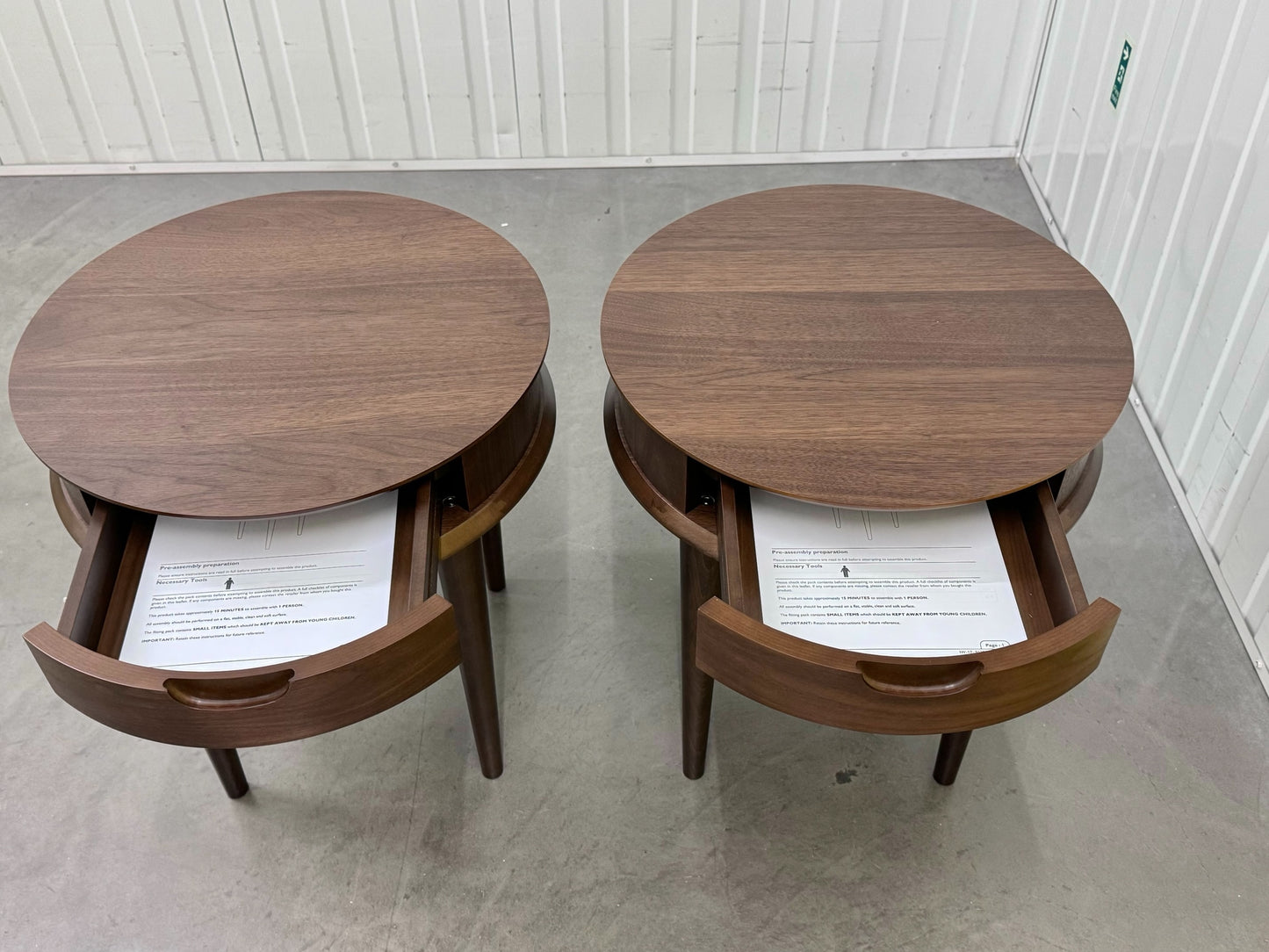 Bentleys Solid Walnut Lamp Tables With Drawer