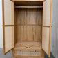 Solid Oak & Rattan Double Wardrobe RRP £1199 (No Veneer, MDF or Chipboard Used)