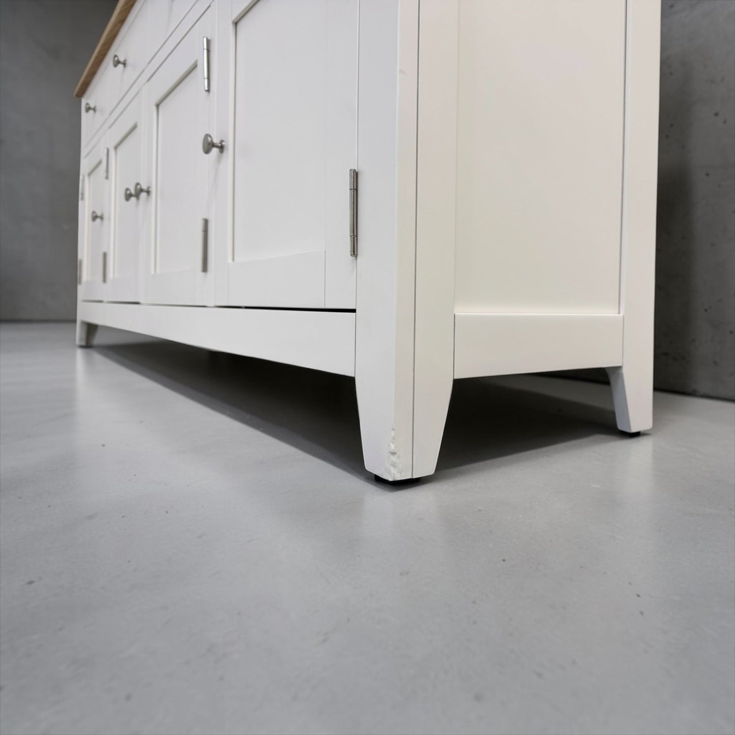 White Wax Finished Oak Top & Solid Wood Frames, Extra Large Dresser, Chester Classic Cream Range, RRP £1549