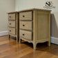 Grey-toned Limewashed Finish Solid Oak & High-Quality Oak Veneer Bedside Tables, Camille Range RRP £799
