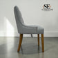 Set of 4 Solid Oak Legs Dining Chairs with Wise Fabric Primrose Range RRP £900