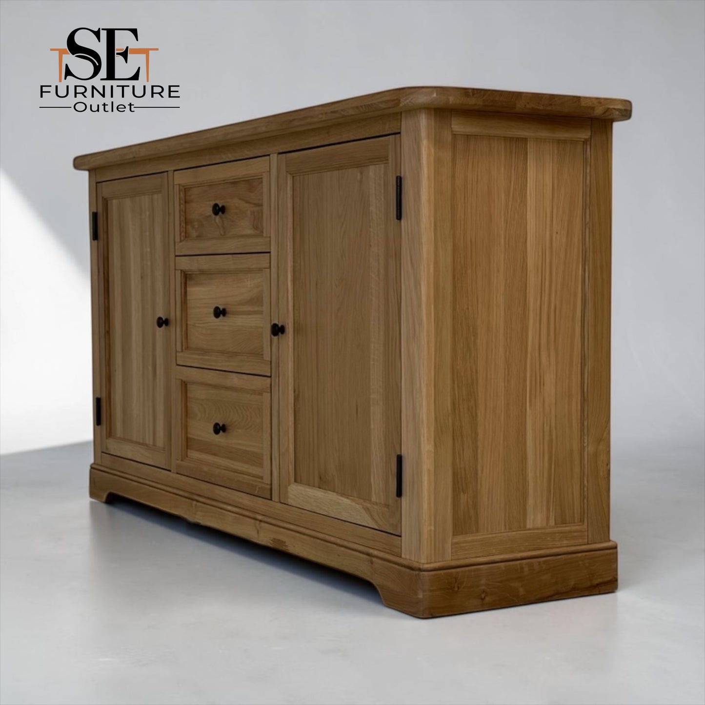 Natural Solid Oak Large Sideboard Brennan Range by Oak Furnitureland, RRP £799