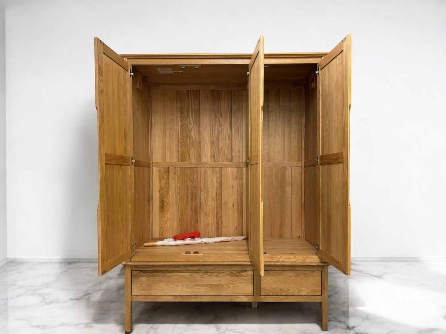 Oak Furnitureland Natural Solid Oak Triple Wardrobe Copenhagen Range RRP £1499