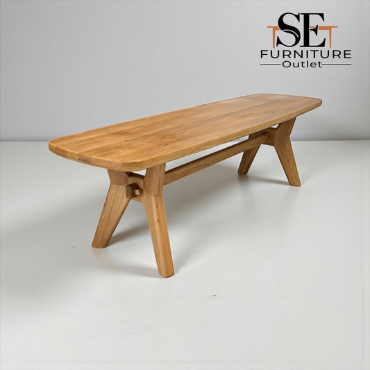 Natural Solid Oak Dining Bench Bentley Range From Oak Furnitureland RRP £500