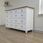 White Wax Finished Oak Top 10 Drawer Chest, Chester Pure White Range RRP £1100
