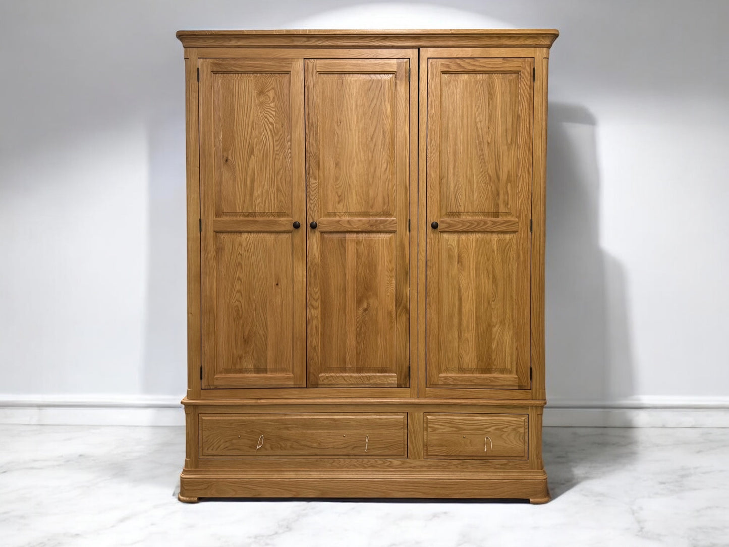 Oak Furnitureland Natural Solid Oak Triple Wardrobe Canterbury Range RRP £1499