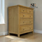 Whitewashed Finish Solid Oak & Quality Oak Veneer 5 Drawer Chest, Inglesham Range, RRP £599